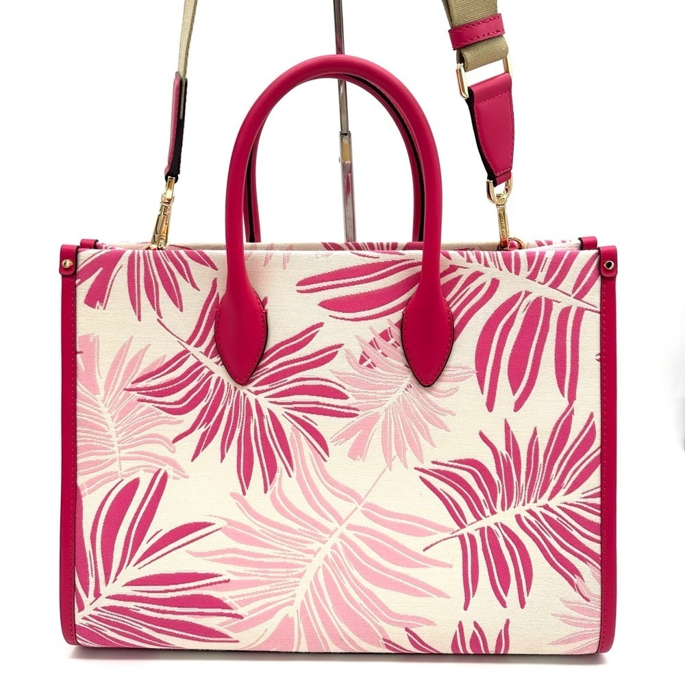 Michael Kors Medium Mirella Tote Bag Electric Pink Multi Leather - Picture 5 of 11